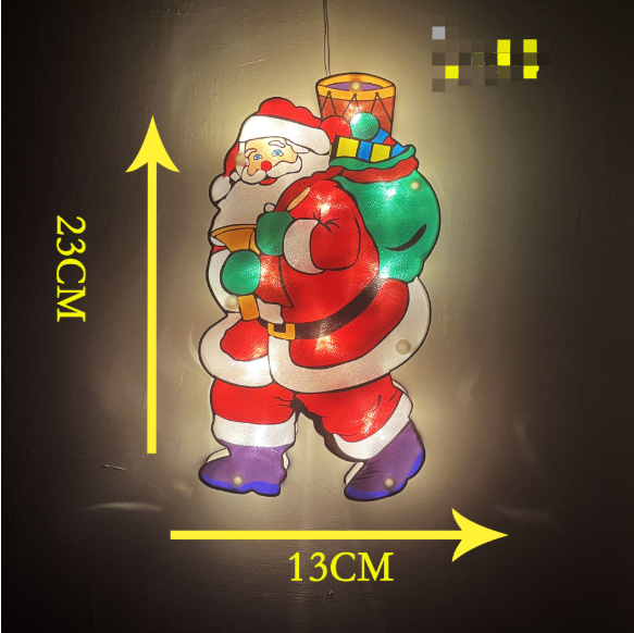 Cross-border hot selling LED Christmas decoration lights Old man snowman deer shape window suction cup lights festival lights