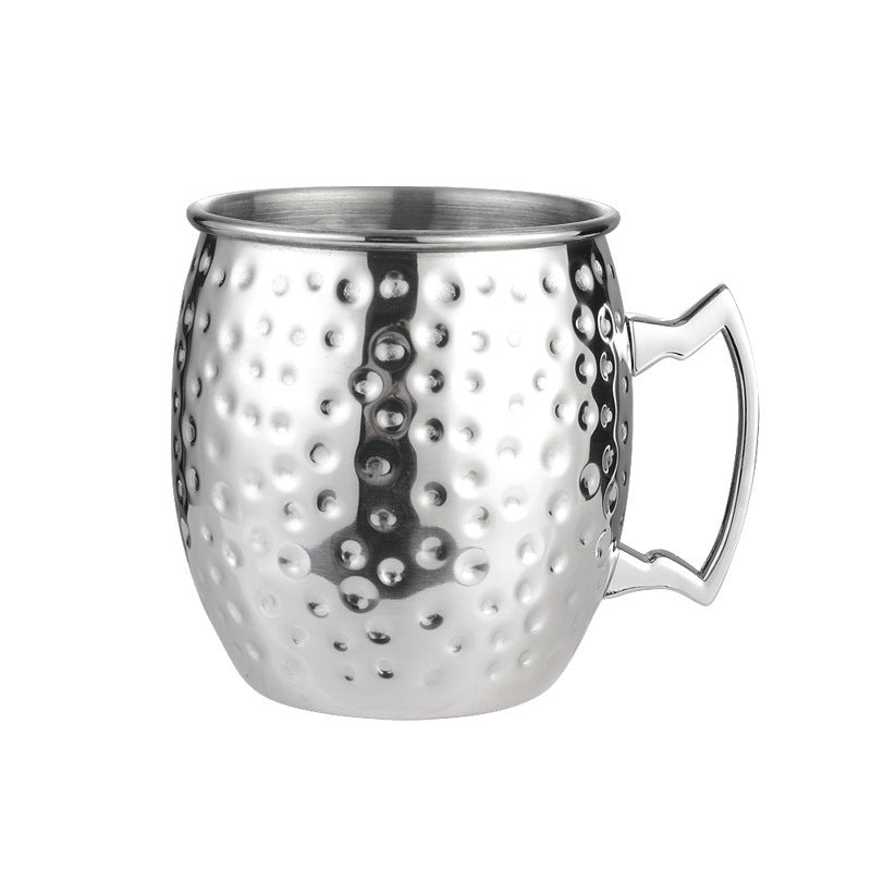 Cross-border hot selling Moscow cup mule cup 304 stainless steel copper-plated hammer point cup bare body cup wine glass cocktail cup
