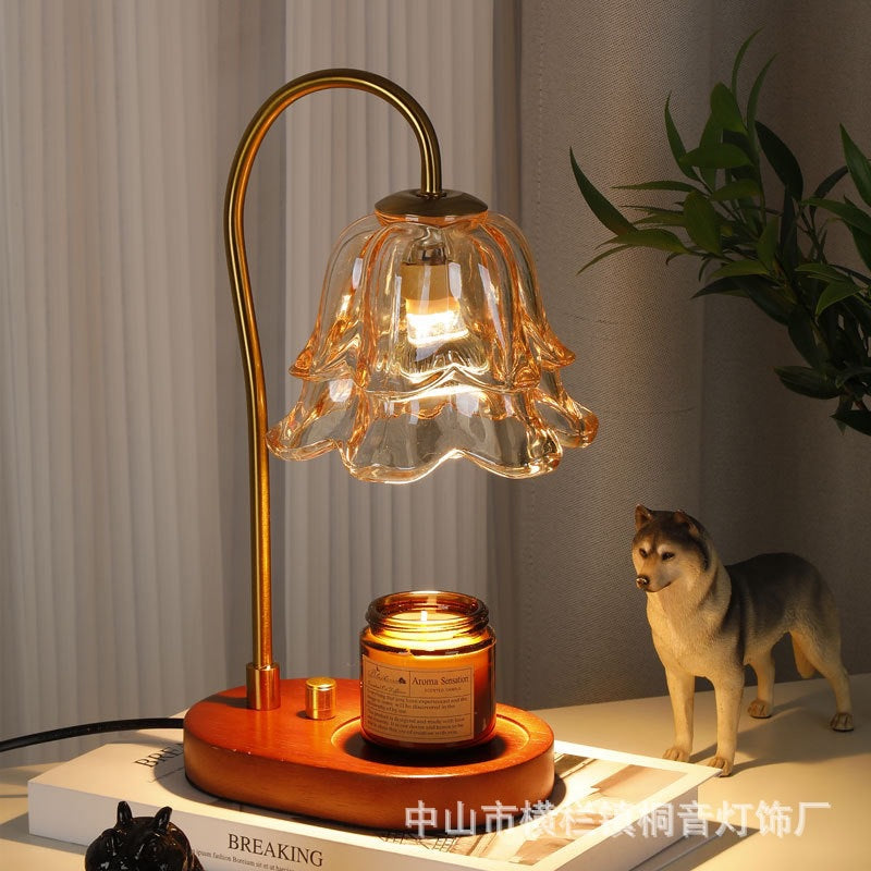 Vintage lily of the valley scented candle lamp, ambient lamp, bedside lamp, niche and high-end birthday gift for girls.