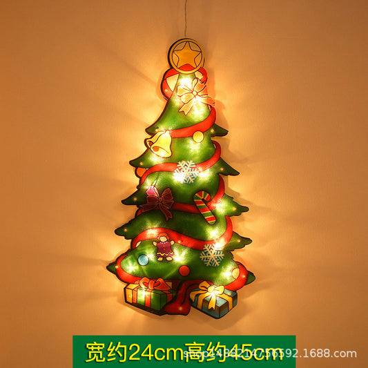 Cross-border hot selling LED Christmas decoration lights Old man snowman deer shape window suction cup lights festival lights