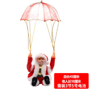 Cross-border hot-selling electric climbing beads old man can sing single and double ladder Santa Claus climbing chimney Santa Claus