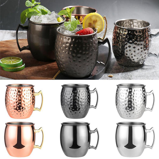 Cross-border hot selling Moscow cup mule cup 304 stainless steel copper-plated hammer point cup bare body cup wine glass cocktail cup