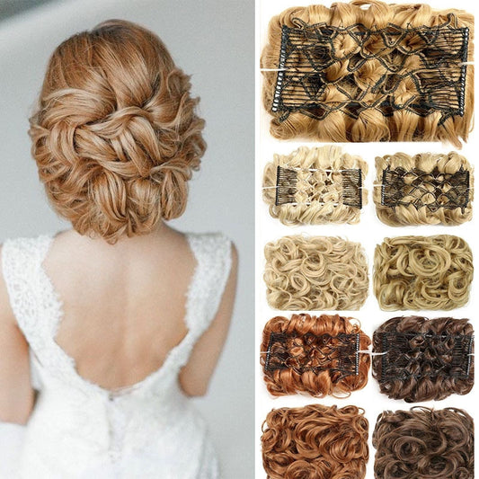 Wig ball head female flower bud natural fluffy ball head curly hair bun flower pull flower hair bun hair ring wholesale