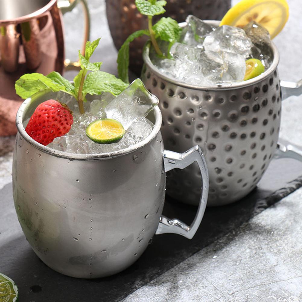 Cross-border hot selling Moscow cup mule cup 304 stainless steel copper-plated hammer point cup bare body cup wine glass cocktail cup
