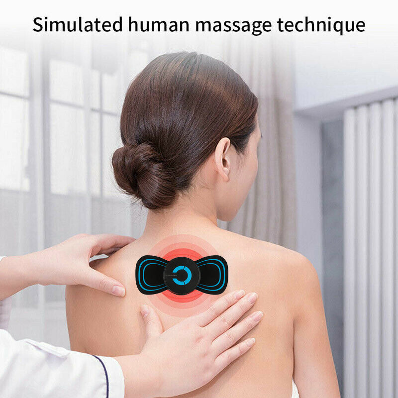 Cross-border hot sale cervical spine massage stickers mini convenient electric shoulder and neck massager EMS pulse body massage stickers