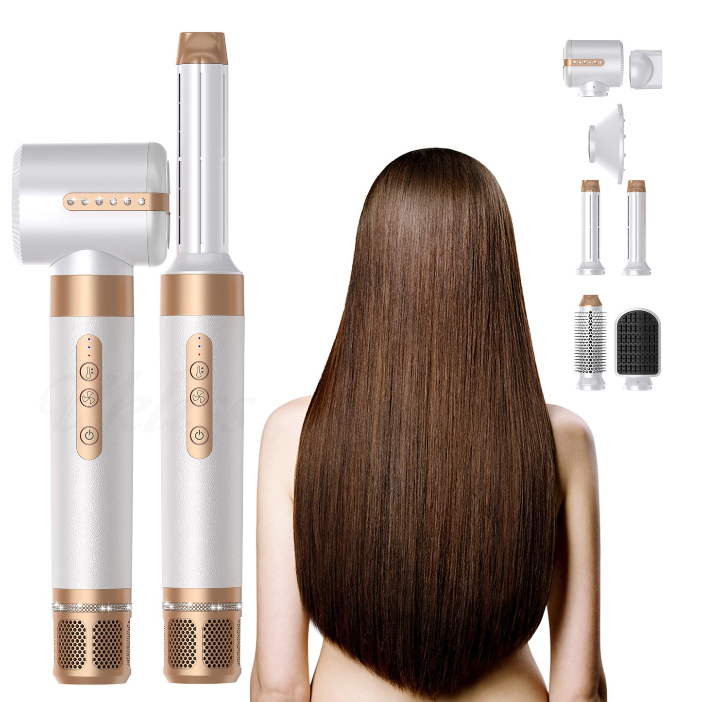 Multi-functional high-speed brushless noise-cancelling styling hair dryer hair dryer hair curler all-in-one hair comb with replaceable heads