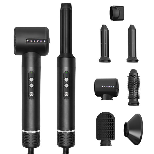 Multi-functional high-speed brushless noise-cancelling styling hair dryer hair dryer hair curler all-in-one hair comb with replaceable heads